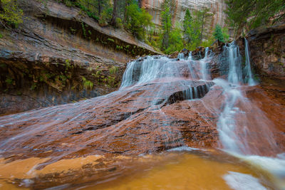 Scenic view of waterfall