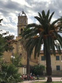 Palm trees and buildings against sky