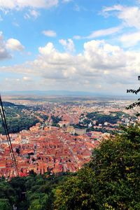 High angle view of townscape against sky