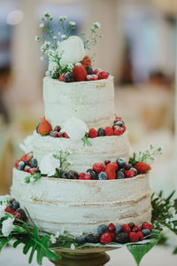 Close-up of cake with fruits