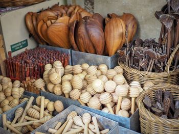 Pumpkins for sale at market stall