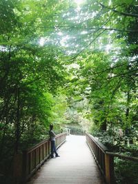 Low angle view of footbridge