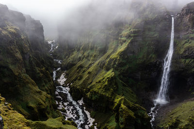 Scenic view of waterfall