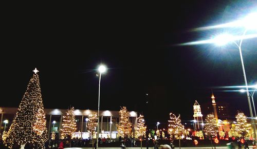 Illuminated city at night