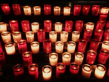High angle view of candles
