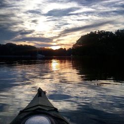 Scenic view of lake at sunset