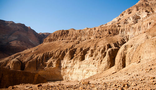 Scenic view of mountains against clear sky