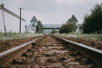 Railroad tracks against sky