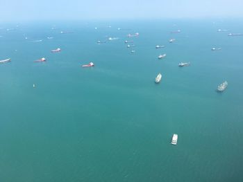 High angle view of sea against sky