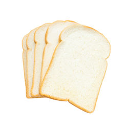 High angle view of bread on white background