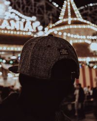 Close-up of woman wearing hat