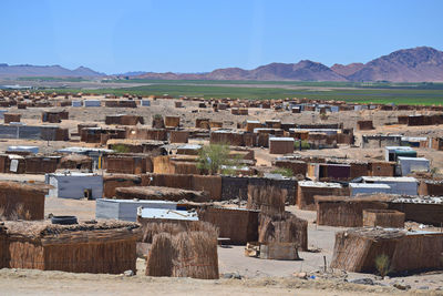 Seasonal workers huts in namibian desert