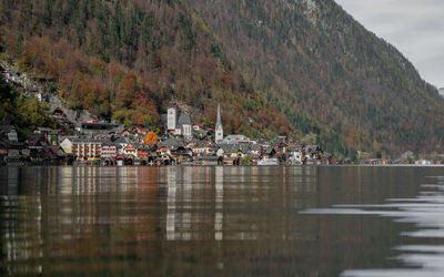 Scenic view of sea against mountain