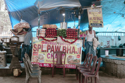 Clothes for sale at market stall