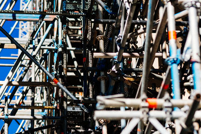 Low angle view of scaffolding on sunny day