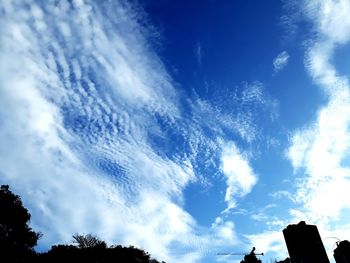 Low angle view of blue sky