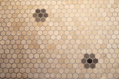 Close-up of pattern on tiled floor