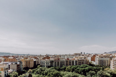 High angle view of townscape against sky