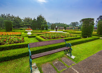 Scenic view of park against sky