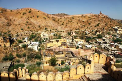 Townscape and mountains seen from amer fort