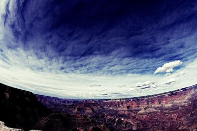 Scenic view of landscape against cloudy sky