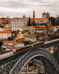 High angle view of buildings in city