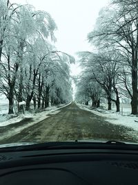 Snow covered road in winter