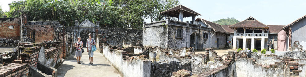 Panoramic view of old building against sky