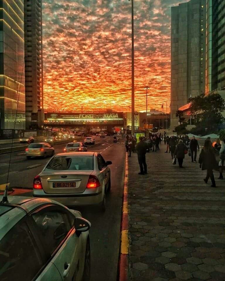 transportation, land vehicle, city, car, street, building exterior, mode of transport, architecture, city life, built structure, city street, road, traffic, road marking, on the move, zebra crossing, sunset, the way forward, travel