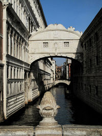 Bridge over canal in city