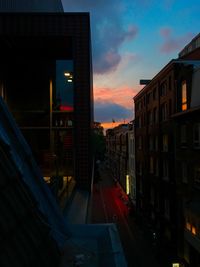 City street at sunset