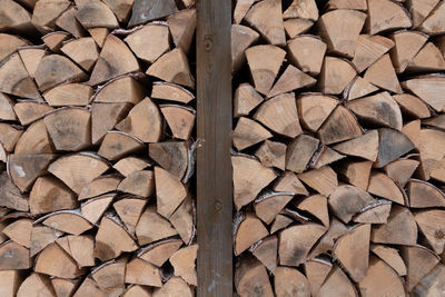 Full frame shot of firewood