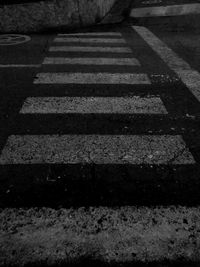 High angle view of zebra crossing on road