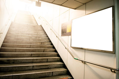 Empty blank billboard at subway