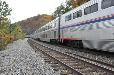 Train on railroad station platform