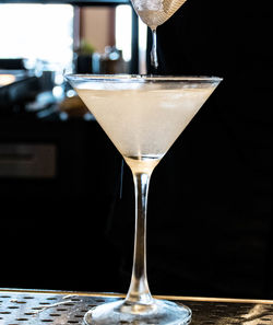 Close-up of beer in glass