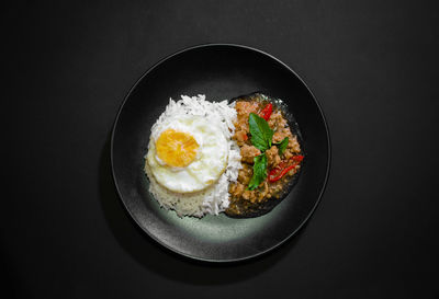 High angle view of breakfast in bowl