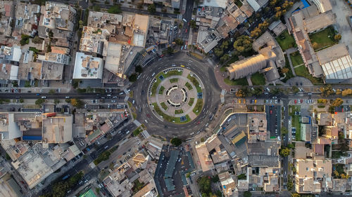 High angle view of buildings in city