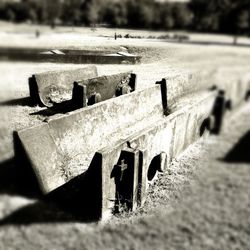 Close-up of old abandoned building