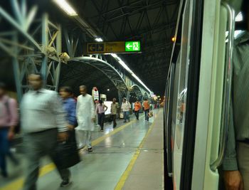 Train at subway station