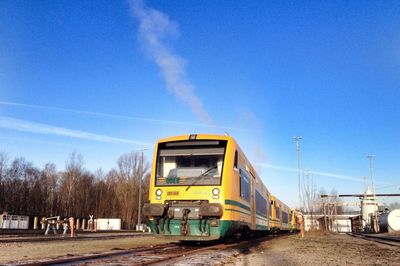 Train on railroad tracks