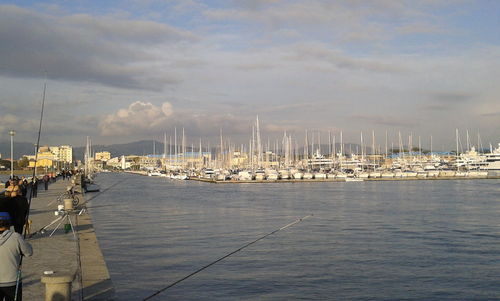 Boats in harbor