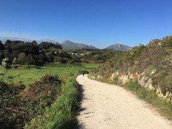 Scenic view of landscape against clear sky