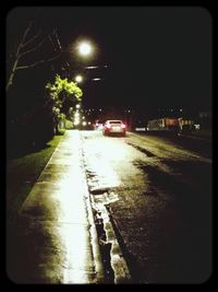 Traffic on road at night