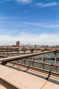 Bridge against blue sky and clouds