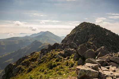 Scenic view of mountains against sky