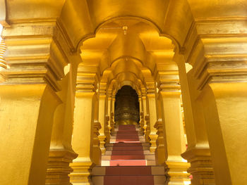 Low angle view of corridor of building