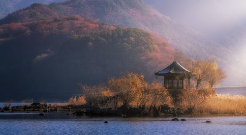 Scenic view of lake against mountain