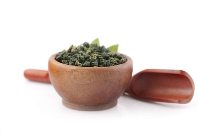 Close-up of potted plant against white background