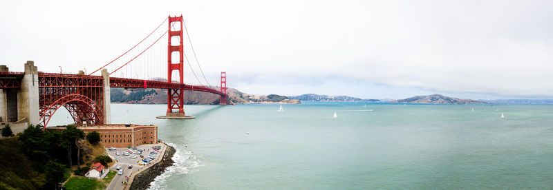 Suspension bridge over sea